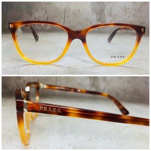 Prada Women Cat Eye Brown Havana Gradient Eyeglasses Glasses Frames NWOT